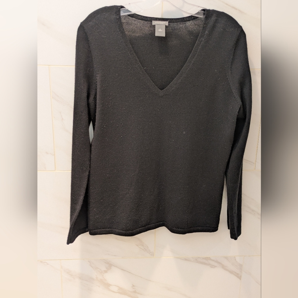 Ann Taylor Wool Blend V Neck Sweater